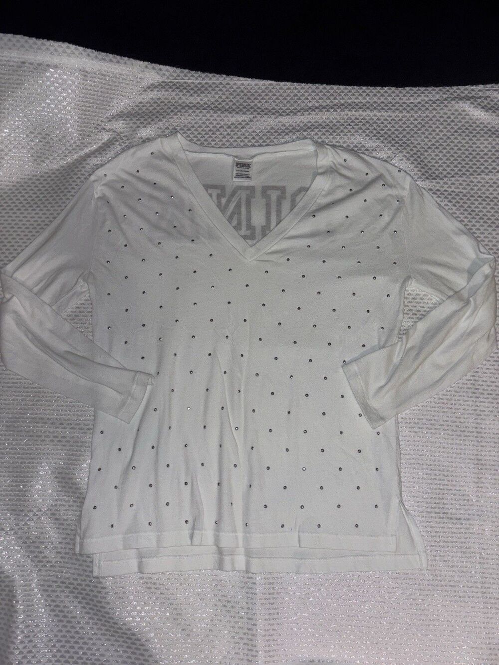 Victoria’s Secret Pink white Long Sleeve T-Shirt